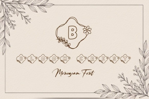 Bloom Crest Monogram Font for Web Design