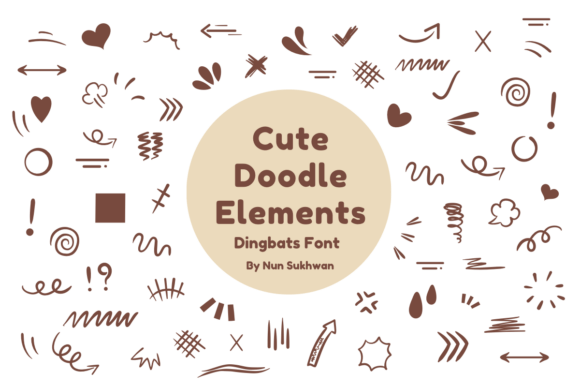 Cute Doodle Elements: A Playful Display Font for Web Creators