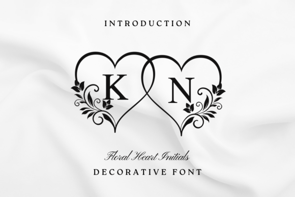 Floral Heart Initials: A Decorative Font for Romantic Branding