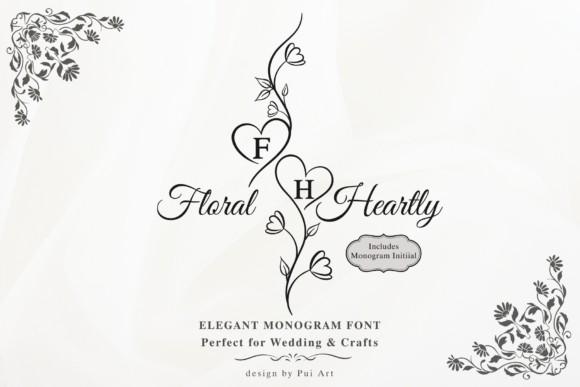 Floral Heartly Monogram Font