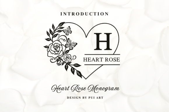 Heart Rose Monogram Font