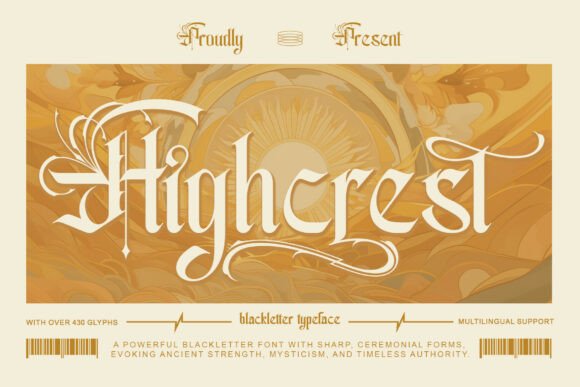 Highcrest Font: Medieval Blackletter Meets Modern Marketing