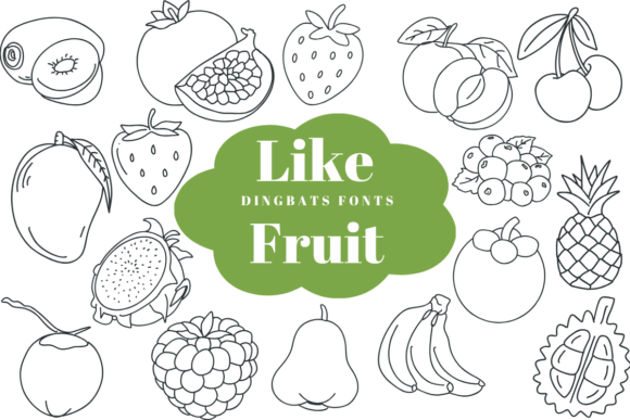 Like Fruit: A Dingbats Font with Sketch Style Charm