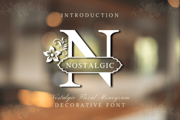 Nostalgic Floral Monogram: A Decorative Font for Elegant Brand Visuals