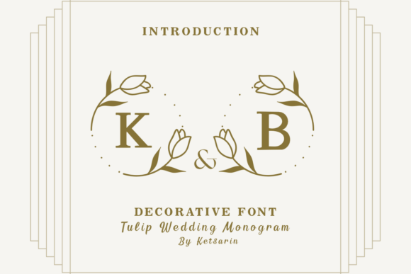 Tulip Wedding Monogram: A Decorative Font for Small Business Branding