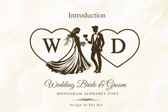 Wedding Bride Groom Monogram for Editorial Design