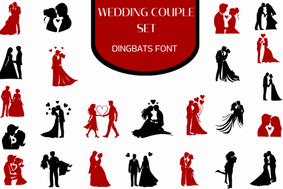 Wedding Couple Set Brings Romantic Font Style to Your Small Business Branding